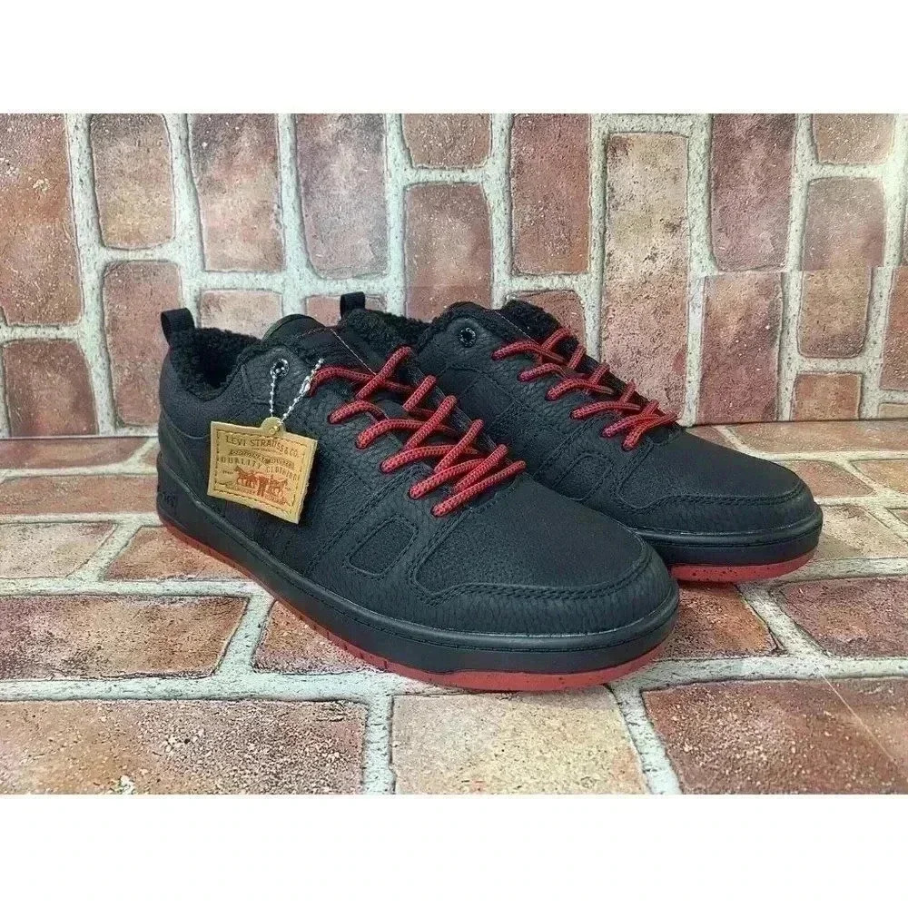 New Levi’s Women Sneaker Shoes Sz 10 Black With Red